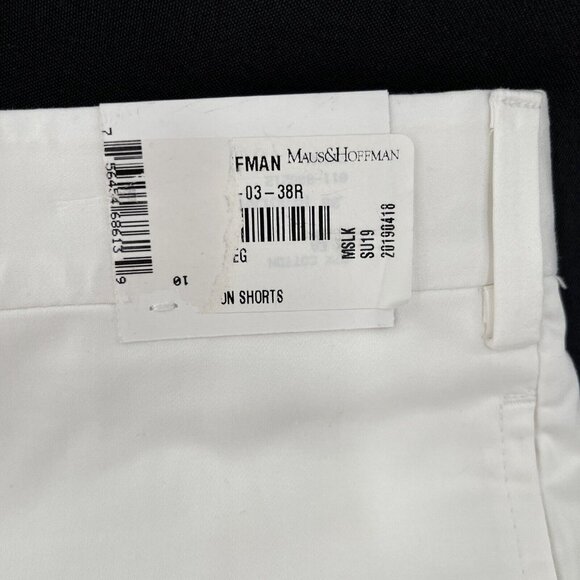 Maus & Hoffman Chino Shorts Men's Size 38 White Pockets Flat front - Picture 3 of 10